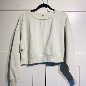 Free people yellow cropped sweatshirt